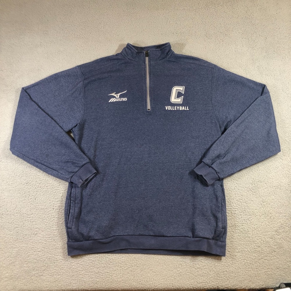 Mizuno Performance Jackets Mens active XL Blue Volleyball 1/4 Zip